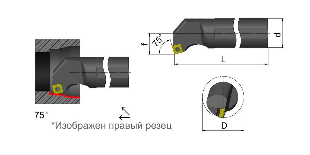 S08K-SCKCR06 Резец токарный (державка) расточной по металлу